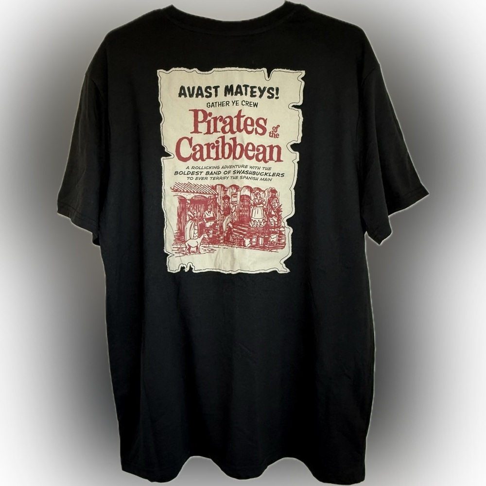 Disney Parks Pirates of the Caribbean Avast Ye Matey's' T-Shirt Adult Size Large